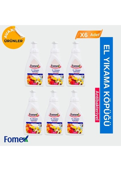 F401 Köpük Sabun 500 ml Pompalı 6 Adet