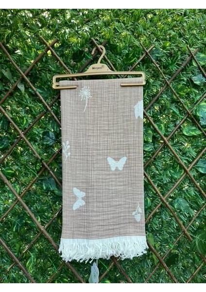 Bebek Kelebek Desenli 4 Kat Müslin Örtü 90*90