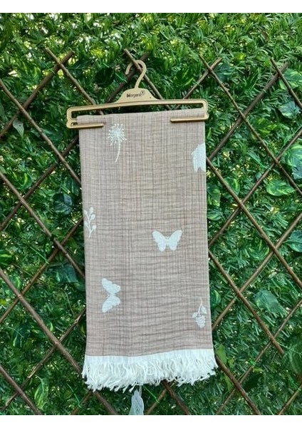 Bebek Kelebek Desenli 4 Kat Müslin Örtü 90*90 modelleri