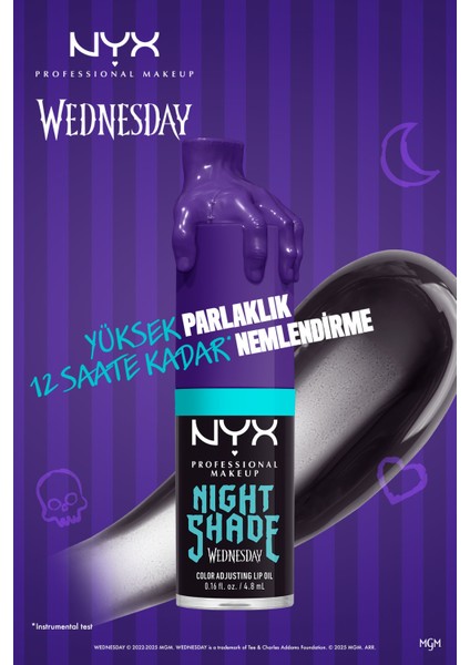 Wednesday Özel Koleksiyonu Renk Değiştiren Dudak Yağı - 01 Nightshade indirimleri
