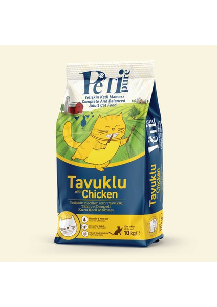 Tavuklu Kuru Yetişkin Kedi Maması 10 Kg