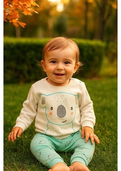 Kız Bebek Koala Desenli 2 Iplik Mevsimlik Alt & Üst Takım 18-24 Ay