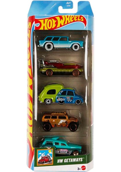 Hot Wheels 5'li Araba Seti - JBJ77 Hw Getaways