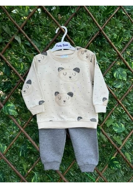 Erkek Bebek Ayıcık Desenli 2 Iplik Mevsimlik Alt&üst Takım 9-12 Ay fiyatları