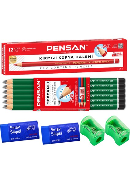 Kurşun Kalem Seti 28 Parça ( 2 Silgi + 2 Kalemtıraş )