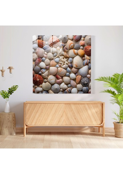 Deniz Kabukları Temalı Cam Tablo - Dekorasyon Deniz Duvar Dekorasyonu - Canlı Yaşam modelleri