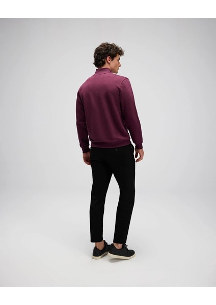 EM580-BRD Erkek Yarım Fermuarlı Bordo Sweat modelleri