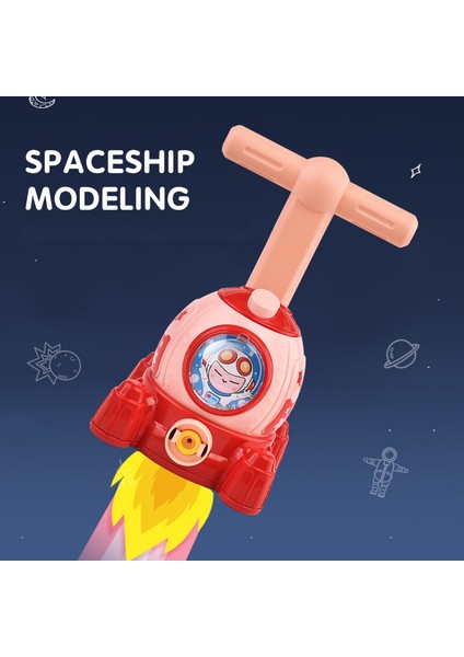 Balon Uçan Astronot ve Havalı Manuel Pompalı Balon Araba Eğitici Oyuncak Seti Uzay Seti Montessori modelleri