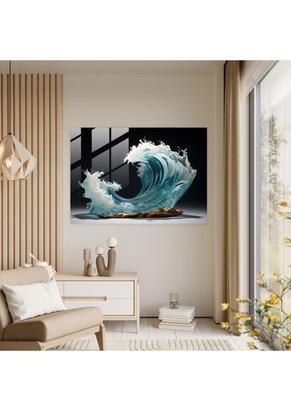 Donmuş Dalga Cam Sanatı - Sörf Cam Tablo Zamanda Donmuş Dokular fiyatları