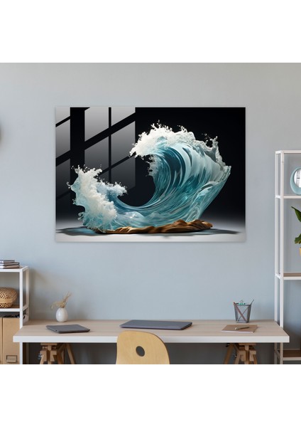 Donmuş Dalga Cam Sanatı - Sörf Cam Tablo Zamanda Donmuş Dokular modelleri