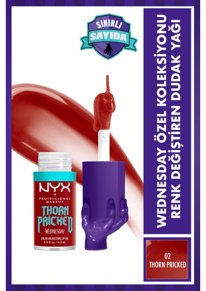 Wednesday Özel Koleksiyonu Renk Değiştiren Dudak Yağı - 02 Thorn Pricked