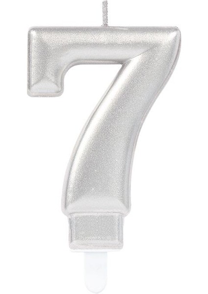 7 Rakam Mum Gümüş Renk (3791)