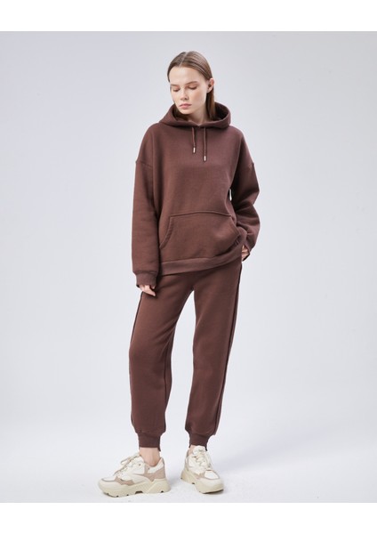 Paçası Dikiş Detaylı Şardonlu Üç Iplik Eşofman Takım