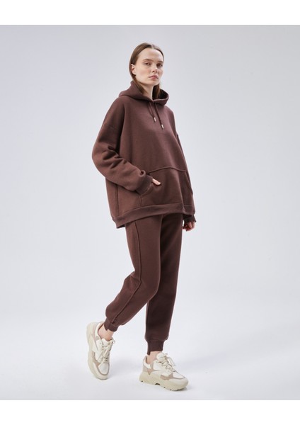 Paçası Dikiş Detaylı Şardonlu Üç Iplik Eşofman Takım