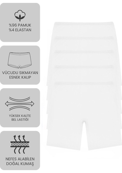 Premium 5’li Kız Çocuk Boxer - Hediye Kutulu, Pamuklu Kumaş, Ultra Yumuşak, Esnek Kalıp, Etiketsiz Tasarım, Kaliteli Ince Bel Lastik Tayt fiyatları