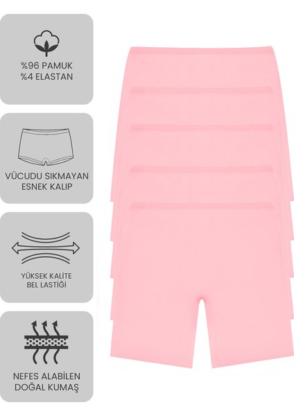 Premium 5’li Kız Çocuk Boxer - Hediye Kutulu, Pamuklu Kumaş, Ultra Yumuşak, Esnek Kalıp, Etiketsiz Tasarım, Kaliteli Ince Bel Lastik Tayt fiyatları