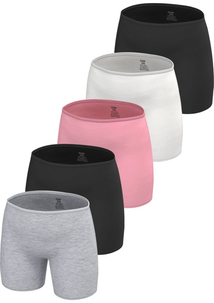 Premium 5’li Kız Çocuk Boxer - Hediye Kutulu, Pamuklu Kumaş, Ultra Yumuşak, Esnek Kalıp, Etiketsiz Tasarım, Kaliteli Ince Bel Lastik Tayt
