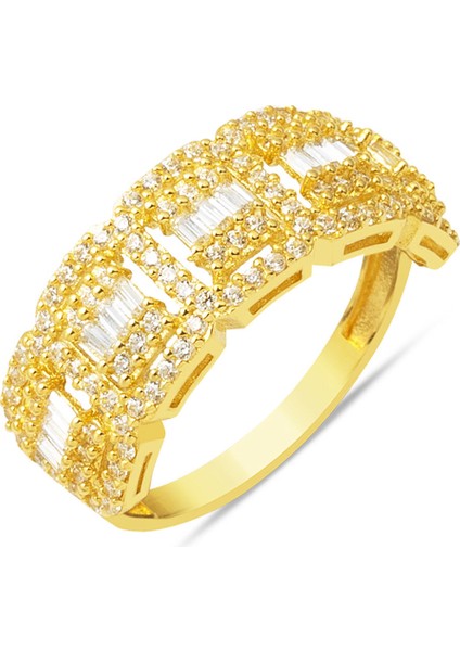 14 Ayar Altın Baget Beştaş Yüzük