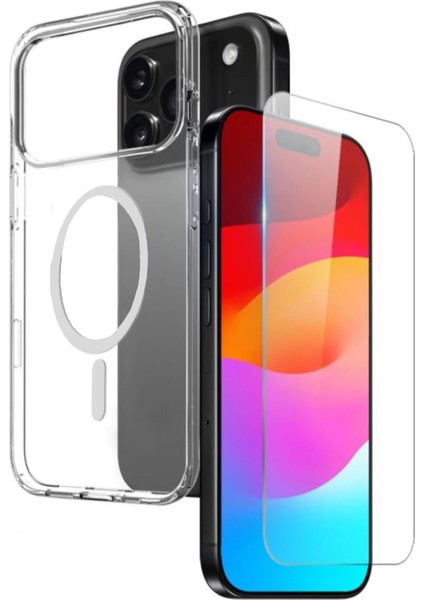 iPhone 17 Pro Kılıf Magnetic Şarj Özellikli Kapak ve Ekran Koruyucu