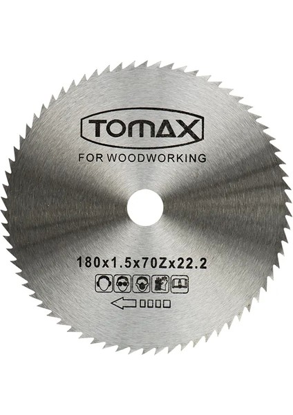 Tomax Ağaç Daire Testeresi (Elmassız) 180X1,5 Diş 70Z