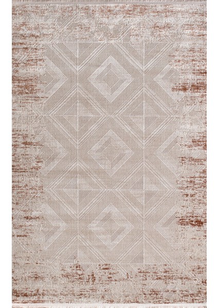 Özel Akrilik Dokuma Bej Renkli Modern Halı Pia Serisi 01111A