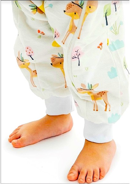 Elyafsız Kışlık Uzun Kol Çift Kat %100 Pamuk Pazen Prensesli Ceylanlı Cocuk Bebek Uyku Tulumu indirimleri