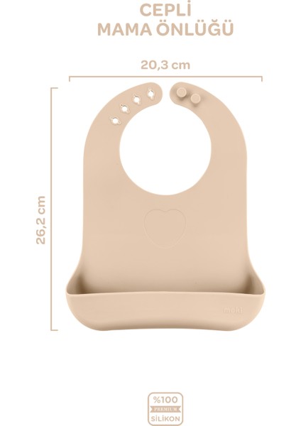 Silikon Beslenme Seti 4'lü Latte Bej / Mama Önlüğü, Mama Tabağı, Bandırma Kaşığı, Kulplu Bardak fiyatları