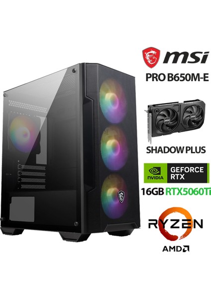 Force X9 Ryzen 5 7500F 32GB Ddr5 Ram 1tb M.2 Nvme SSD 16GB RTX5060 Ti Masaüstü Oyuncu Hazır Msı Sistem