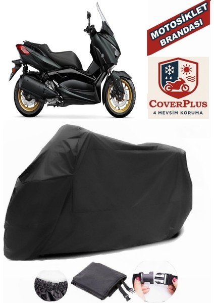 Yamaha X-Max 250 Tech Max Branda Siyah Motosiket Brandası Motor Örtüsü Çadır Su Geçirmez Motosiklet Kılıfı Motor Brandası,lastikli,taşıma Torbalı