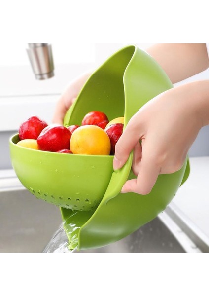 Çok Amaçlı 360 Derece Dönebilir Pratik Hazneli Mutfak Süzgeç Elek (4764) modelleri