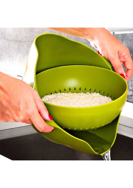 Çok Amaçlı 360 Derece Dönebilir Pratik Hazneli Mutfak Süzgeç Elek (4764) fırsatları