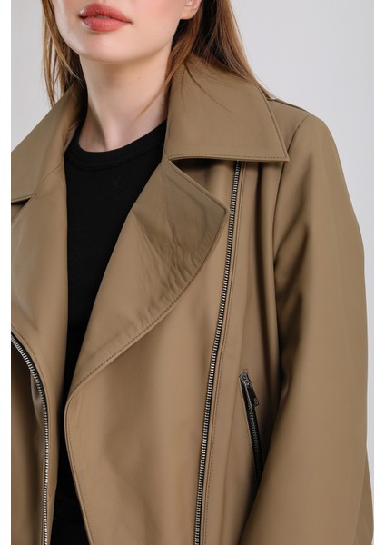 Billie Kadın Deri Biker Ceket