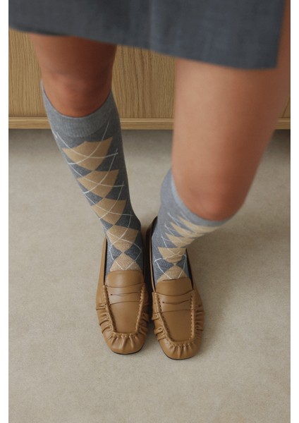 Loafer 2510 - Büzgülü Detaylı Karamel Kadın Loafer