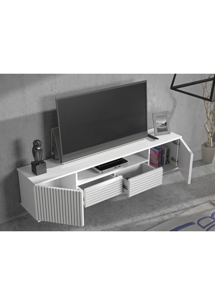 Hunerika Sova Zebra Kapak Premium Tv Ünitesi - Minifiks - Beyaz fırsatları