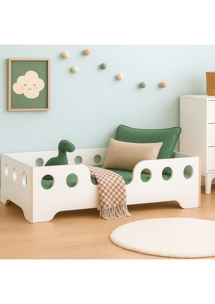 Montessori Yatak Çocuk Yatağı Bebek Karyolası Mdf Tek Kişilik Atlantik Çam modelleri