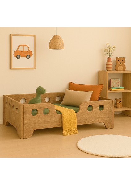 Montessori Yatak Çocuk Yatağı Bebek Karyolası Mdf Tek Kişilik Atlantik Çam modelleri