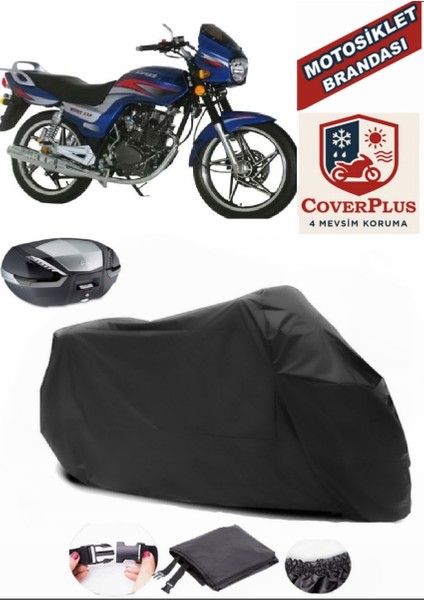 Kanuni Windys 150 Lx Branda Siyah Arka Çanta Uyumlu(Topcase) Motosiket Brandası Motor Örtüsü Çadır Su Geçirmez Motosiklet Kılıfı Motor Brandası,lastikli,taşıma Torbalı