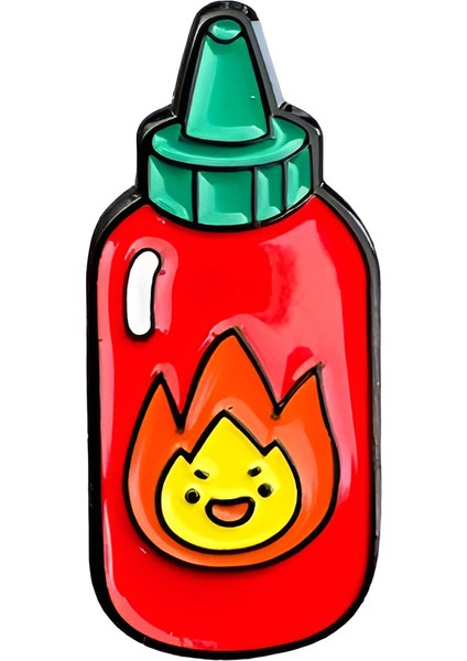Acı Sos Şişesi Rozet Pin Hot Sauce Bottle Mini Broş