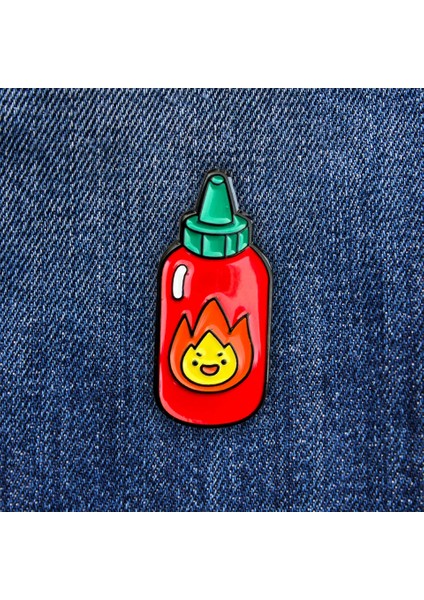 Acı Sos Şişesi Rozet Pin Hot Sauce Bottle Mini Broş modelleri