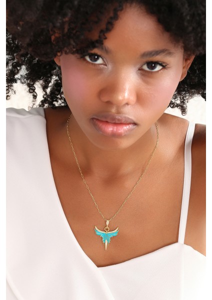 Kadın 925 Ayar Mineli Anka Kuşu Kolye modelleri