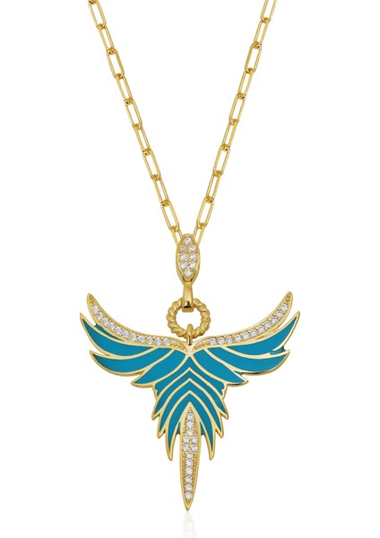 Kadın 925 Ayar Mineli Anka Kuşu Kolye indirimleri