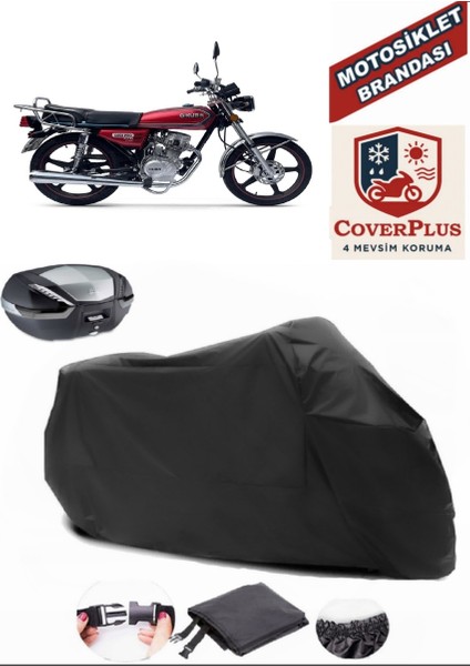 Kuba Cg 50 Pro New Branda Siyah Arka Çanta Uyumlu(Topcase) Motosiket Brandası Motor Örtüsü Çadır Su Geçirmez Motosiklet Kılıfı Motor Brandası,lastikli,taşıma Torbalı