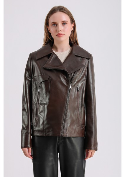 Billie Kadın Deri Biker Ceket modelleri