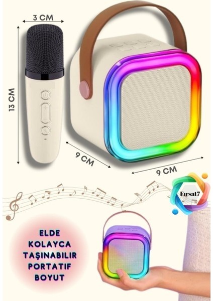 Çift Karaoke 2 Mikrofon Kablosuz Bluetooth Hoparlör 5 Ses Efektli Rgb Hd Stereo Ses Usb/sd/fm indirimleri