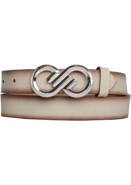 %100 Hakiki Deri, Gümüş Tokalı 3 cm Vizon Kadın Kemeri; Elbise, Pantolon Kemeri=3cm-Kdn-44