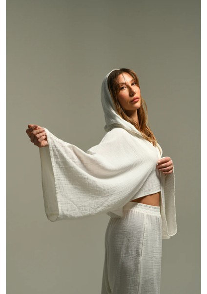 V Yakalı Kapüşonlu Bluz modelleri