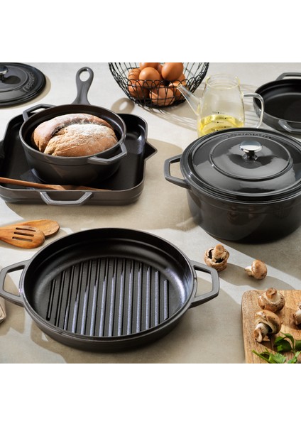 Guss Chef Döküm Sahan Çift Kulplu 19 cm 1 Parça-Gri fiyatları