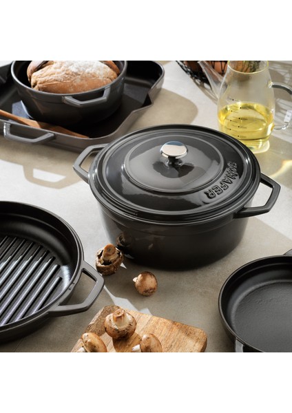 Guss Chef Döküm Sahan Çift Kulplu 19 cm 1 Parça-Gri fırsatları