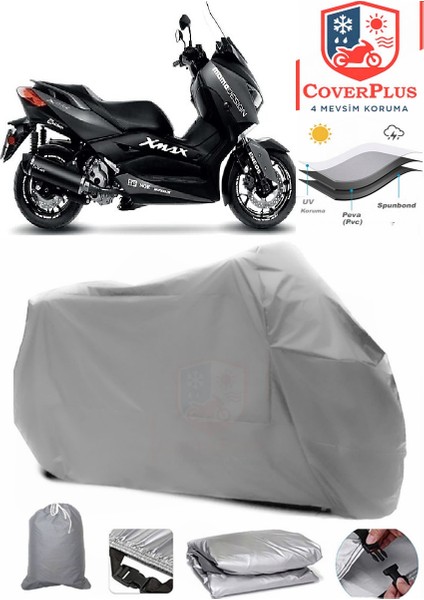 Yamaha X-Max 250 Momodesign Branda Gri Motosiket Brandası Motor Örtüsü Çadır Su Geçirmez Motosiklet Kılıfı Motor Brandası,lastikli,taşıma Torbalı
