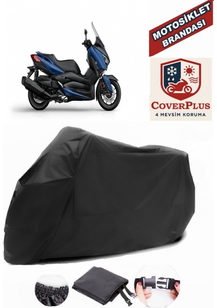 Yamaha X-Max 400 Abs Branda Siyah Motosiket Brandası Motor Örtüsü Çadır Su Geçirmez Motosiklet Kılıfı Motor Brandası,lastikli,taşıma Torbalı